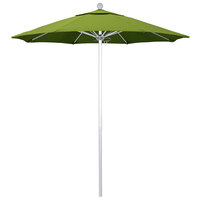 California Umbrella ALTO 758 SUNBRELLA 2A Venture 7 1/2' Round Push Lift Umbrella with 1 1/2 inch Silver Anodized Aluminum Pole - Sunbrella 2A Canopy - Macaw Fabric