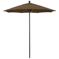 California Umbrella ALTO 758 OLEFIN Venture 7 1/2' Round Push Lift Umbrella with 1 1/2 inch Bronze Aluminum Pole - Olefin Canopy - Woven Sesame Fabric