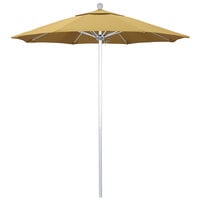 California Umbrella ALTO 758 SUNBRELLA 1A Venture 7 1/2' Round Push Lift Umbrella with 1 1/2 inch Silver Anodized Aluminum Pole - Sunbrella 1A Canopy - Wheat Fabric