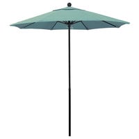 California Umbrella EFFO 758 SUNBRELLA 2A Oceanside 7 1/2' Round Push Lift Umbrella with 1 1/2 inch Fiberglass Pole - Sunbrella 2A Canopy - Spa Fabric