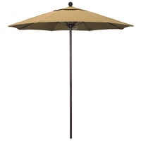 California Umbrella ALTO 758 OLEFIN Venture 7 1/2' Round Push Lift Umbrella with 1 1/2 inch Bronze Aluminum Pole - Olefin Canopy - Champagne Fabric