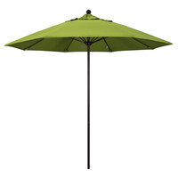 California Umbrella ALTO 908 SUNBRELLA 2A Venture 9' Round Push Lift Umbrella with 1 1/2 inch Bronze Aluminum Pole - Sunbrella 2A Canopy - Macaw Fabric