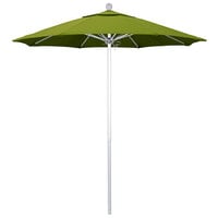 California Umbrella ALTO 758 OLEFIN Venture 7 1/2' Round Push Lift Umbrella with 1 1/2 inch Silver Anodized Aluminum Pole - Olefin Canopy - Kiwi Fabric