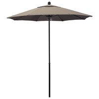 California Umbrella EFFO 758 SUNBRELLA 1A Oceanside 7 1/2' Round Push Lift Umbrella with 1 1/2 inch Fiberglass Pole - Sunbrella 1A Canopy - Beige Fabric