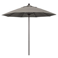 California Umbrella ALTO 908 PACIFICA Venture 9' Round Push Lift Umbrella with 1 1/2 inch Bronze Aluminum Pole - Pacifica Canopy - Taupe Fabric