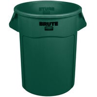 RubbermaidFG265500DGRN BRUTE Green 55 Gallon Round Trash Can