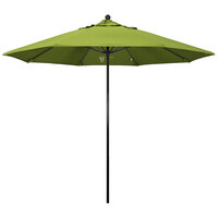 California Umbrella EFFO 908 SUNBRELLA 2A Oceanside 9' Round Push Lift Umbrella with 1 1/2 inch Fiberglass Pole - Sunbrella 2A Canopy - Macaw Fabric