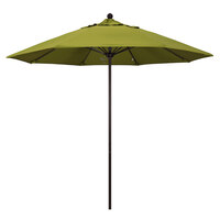 California Umbrella ALTO 908 PACIFICA Venture 9' Round Push Lift Umbrella with 1 1/2 inch Bronze Aluminum Pole - Pacifica Canopy - Ginkgo Fabric