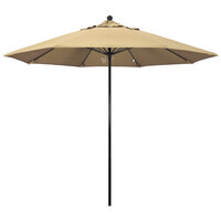 California Umbrella EFFO 908 PACIFICA Oceanside 9' Round Push Lift Umbrella with 1 1/2 inch Fiberglass Pole - Pacifica Canopy - Beige Fabric