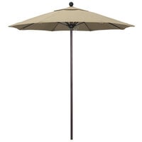 California Umbrella ALTO 758 PACIFICA Venture 7 1/2' Round Push Lift Umbrella with 1 1/2 inch Bronze Aluminum Pole - Pacifica Canopy - Beige Fabric
