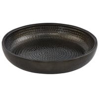 American Metalcraft ADSEAB12 12 inch Round Black Double Wall Hammered Aluminum Seafood Tray