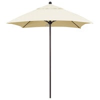 California Umbrella ALTO 604 SUNBRELLA 1A Venture 6' Square Push Lift Umbrella with 1 1/2 inch Bronze Aluminum Pole - Sunbrella 1A Canopy - Canvas Fabric