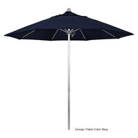 California Umbrella ALTO 908 OLEFIN Venture 9' Round Push Lift Umbrella with 1 1/2 inch Silver Anodized Aluminum Pole - Olefin Canopy - Woven Sesame Fabric