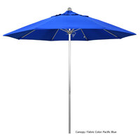 California Umbrella ALTO 908 SUNBRELLA 1A Venture 9' Round Push Lift Umbrella with 1 1/2 inch Silver Anodized Aluminum Pole - Sunbrella 1A Canopy - Natural Fabric