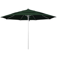 California Umbrella ALTO 118 PACIFICA Venture 11' Round Pulley Lift Umbrella with 1 1/2 inch Silver Anodized Aluminum Pole - Pacifica Canopy - Hunter Green Fabric