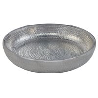 American Metalcraft ADSEAS12 12 inch Round Silver Double Wall Hammered Aluminum Seafood Tray