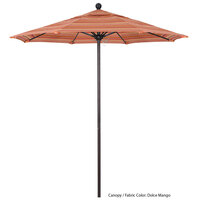 California Umbrella ALTO 758 SUNBRELLA 1A Venture 7 1/2' Round Push Lift Umbrella with 1 1/2 inch Bronze Aluminum Pole - Sunbrella 1A Canopy - Wheat Fabric