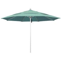 California Umbrella ALTO 118 SUNBRELLA 1A Venture 11' Round Pulley Lift Umbrella with 1 1/2 inch Silver Anodized Aluminum Pole - Sunbrella 1A Canopy - Spectrum Mist Fabric