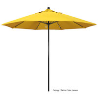 California Umbrella EFFO 908 OLEFIN Oceanside 9' Round Push Lift Umbrella with 1 1/2 inch Fiberglass Pole - Olefin Canopy - Kiwi Fabric