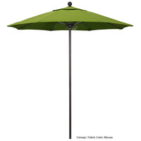 California Umbrella ALTO 758 SUNBRELLA 2A Venture 7 1/2' Round Push Lift Umbrella with 1 1/2 inch Bronze Aluminum Pole - Sunbrella 2A Canopy - Bay Brown Fabric
