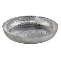 American Metalcraft ASEAS12 12 inch Round Silver Hammered Aluminum Seafood Tray