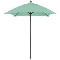 California Umbrella ALTO 604 SUNBRELLA 1A Venture 6' Square Push Lift Umbrella with 1 1/2 inch Bronze Aluminum Pole - Sunbrella 1A Canopy - Spectrum Mist Fabric