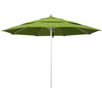 California Umbrella ALTO 118 SUNBRELLA 2A Venture 11' Round Pulley Lift Umbrella with 1 1/2 inch Silver Anodized Aluminum Pole - Sunbrella 2A Canopy - Macaw Fabric