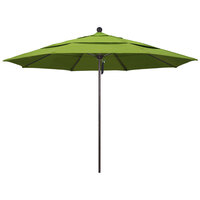 California Umbrella ALTO 118 SUNBRELLA 2A Venture 11' Round Pulley Lift Umbrella with 1 1/2 inch Bronze Aluminum Pole - Sunbrella 2A Canopy - Macaw Fabric