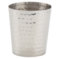 American Metalcraft FCH12 12 oz. Hammered Stainless Steel Oval French Fry Cup with Mirrored Finish