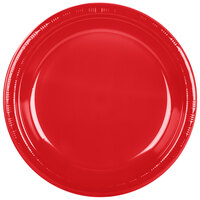 Creative Converting 28103131B 10 inch Classic Red Plastic Plate - 50/Pack