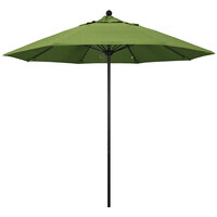 California Umbrella ALTO 908 SUNBRELLA 1A Venture 9' Round Push Lift Umbrella with 1 1/2 inch Aluminum Pole - Sunbrella 1A Canopy - Seville Seaside Fabric