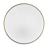 The Jay Companies 1875000WH 13 inch White Round Glass Laural Charger Plate