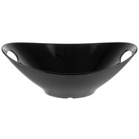 Tablecraft 123468 Frostone 3 Qt. Black Oblong Melamine Serving Bowl with Handles