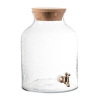 The Jay Companies 210241-GB 2.7 Gallon Style Setter Jacob Hammered Glass Beverage Dispenser with Cork Lid