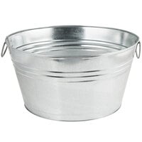 American Metalcraft GPTUB20 Oval Galvanized Metal Tub - 20" x 15" x 11"