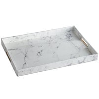 The Jay Companies 1270527 14 inch x 19 inch American Atelier Marble Polypropylene Room Service Tray