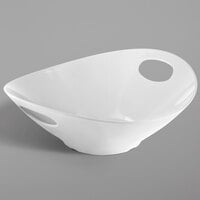 Tablecraft 123469 Frostone 3 Qt. White Oblong Melamine Serving Bowl with Handles