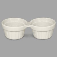 RAK Porcelain CFDR02WH Chef's Fusion 1 oz. Sand White Porcelain Double Ramekin - 12/Case