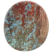 American Metalcraft RM1614 16 3/8" x 14 5/8" x 5/8" Faux Reclaimed Wood Melamine Organic Round Serving Board