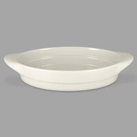 RAK Porcelain CFOD31WHBD Chef's Fusion 10 inch Sand White Oval Serving Dish - 3/Case