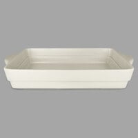 RAK Porcelain CFRT32WHBD Chef's Fusion 95.7 oz. Sand White Rectangular Porcelain Tureen   - 3/Case