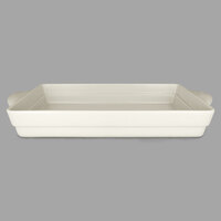 RAK Porcelain CFRT39WHBD Chef's Fusion 135.25 oz. Sand White Rectangular Porcelain Tureen   - 3/Case