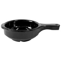 Elite Global Solutions B514SB-B Merced 12 oz. Black Round Melamine Bowl with Handle - 12/Case