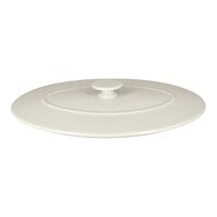 RAK Porcelain Chef's Fusion 10 1/4" Sand White Oval Porcelain Lid - 3/Case