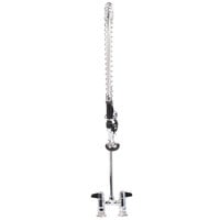 Equip by T&S 5PR-4D00 Deck Mounted 34" High Pre-Rinse Faucet with 4" Adjustable Centers, 44" Hose, and 6" Wall Bracket