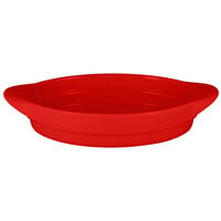 RAK Porcelain CFOD31BRBD Chef's Fusion 10 inch Ember Red Oval Serving Dish - 3/Case