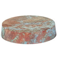 American Metalcraft RM95 10 1/8" x 2 1/8" Faux Reclaimed Wood Round Melamine Riser