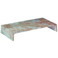 American Metalcraft RM13 12 1/4" x 6 3/4" x 2" Faux Reclaimed Wood Rectangular Melamine Riser