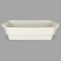 RAK Porcelain CFRT20WHBD Chef's Fusion 26.7 oz. Sand White Rectangular Porcelain Tureen - 3/Case