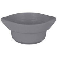 RAK Porcelain CFRD10GYBD Chef's Fusion 7.3 oz. Stone Gray Round Porcelain Cocotte   - 12/Case